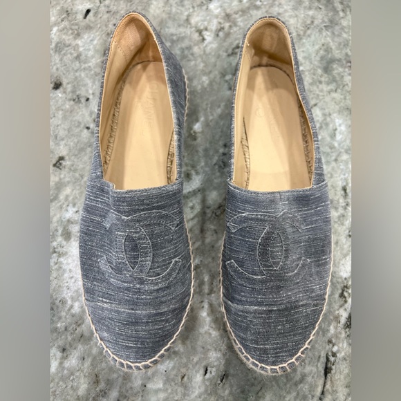 CHANEL Espadrilles Espadrille flats BRAND NEW Size 41 Size 10 Blue Grey Suede - Picture 4 of 11